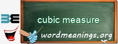 WordMeaning blackboard for cubic measure